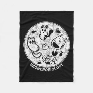 Cute Cat Distressed Bacteria Microbiology Science  Fleece Blanket