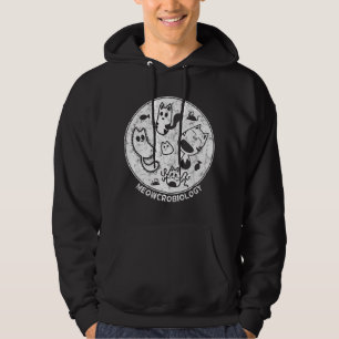 Cute Cat Distressed Bacteria Microbiology Science Hoodie
