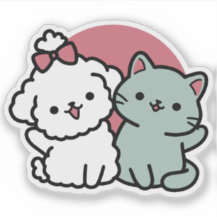 Cute Cat & Dog 'Fur-Real Friends Forever' Design