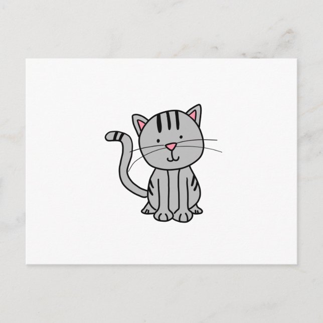 CUTE CAT DOODLE POSTCARD (Front)
