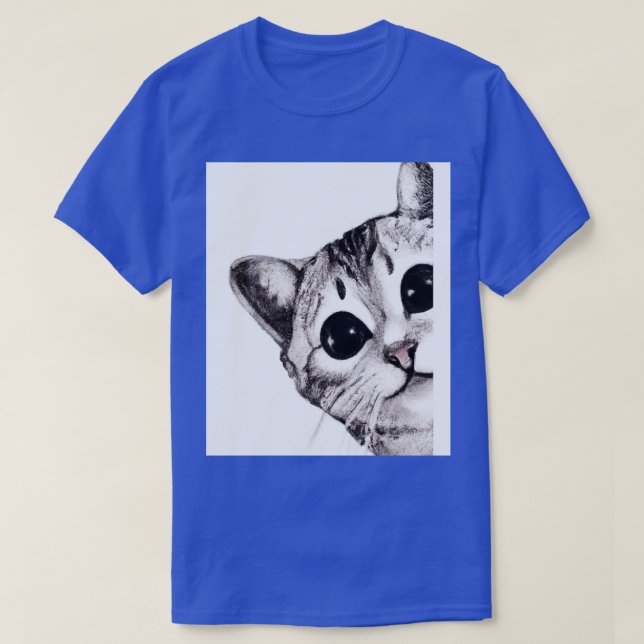 Cute Cat Drawing 1 T-Shirt (Design Front)