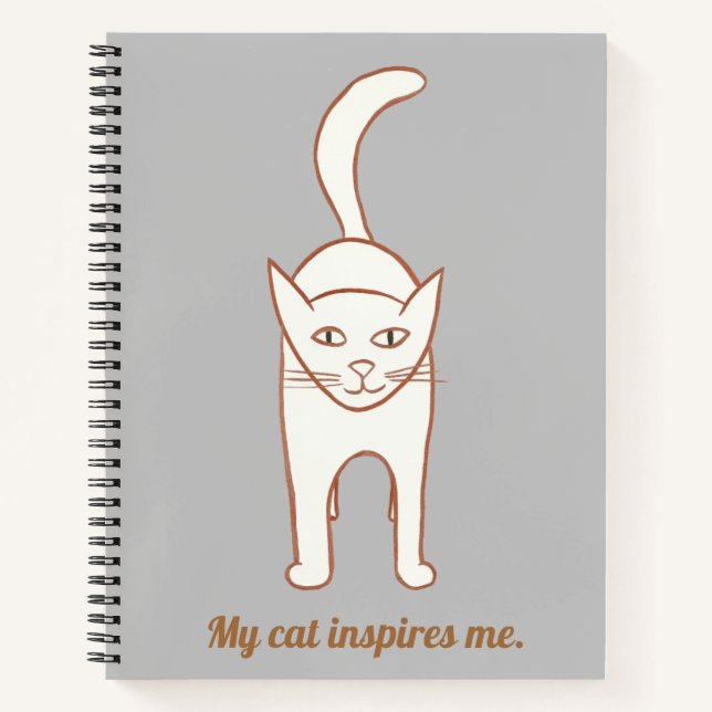Cute Cat Drawing, My cat inspires me, storybook Notebook (Front)
