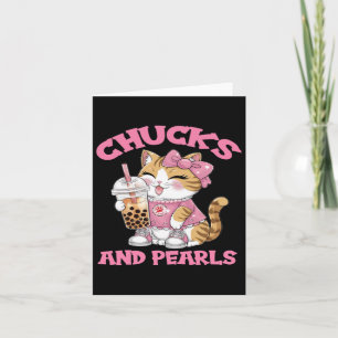 Cute Cat Drinking Bubble Tea Kitten Lover Card