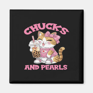 Cute Cat Drinking Bubble Tea Kitten Lover Magnet