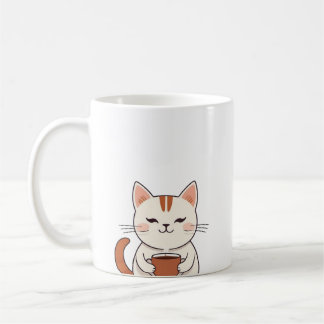 Cute Cat Drinking Coffee Mug