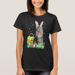 Cute Cat Easter Day Bunny Eggs Costume Mens Women T-Shirt