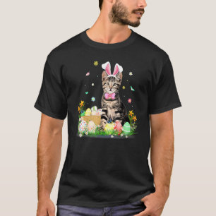 Cute Cat Easter Day Bunny Eggs Costume  Mens Women T-Shirt