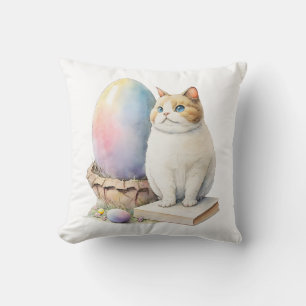 Cute Cat Easter Egg Happy Easter Day, Easter Cat Cushion