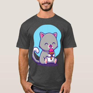 Cute Cat Eating Ice Cream T-Shirt