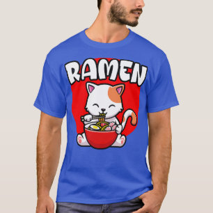 Cute Cat Eating Ramen Noodles T-Shirt