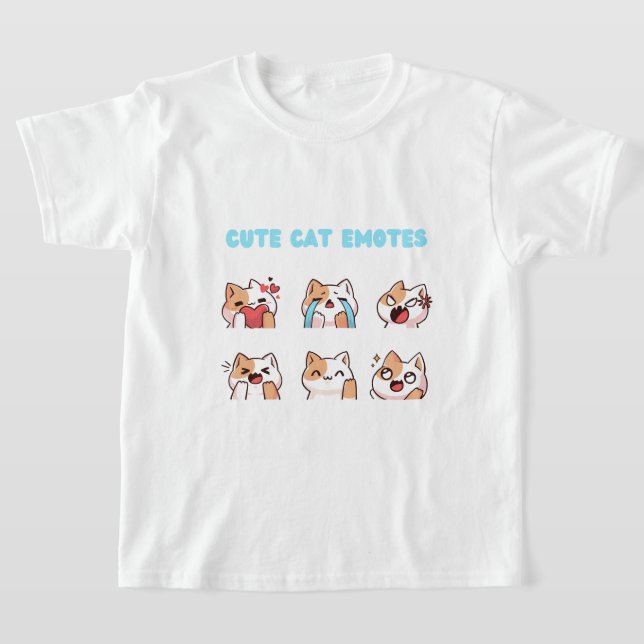 Cute cat emotes for girls  T-Shirt (Laydown)
