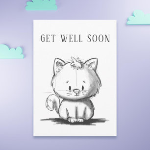 Cute Cat Encouraging Get Well  Card