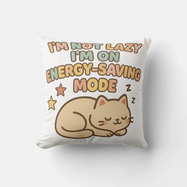Cute Cat Energy Saver Tee Cushion (Front)