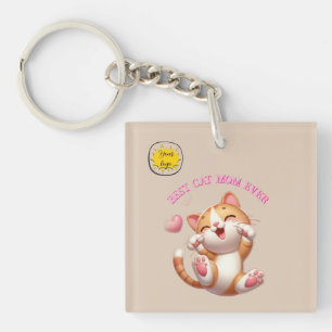 Cute Cat & Enjoy Joyful Moments Key Ring