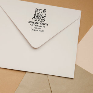 Cute Cat Exotic Return Address  Rubber Stamp