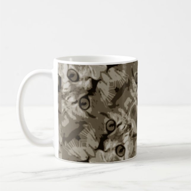 Cute Cat Eyes Pattern Coffee Mug (Left)
