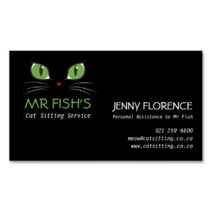 Cute Cat Eyes Pet Care Cat Business Magnetic Business Card