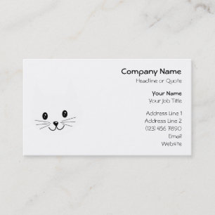 Cute Cat Face. Business Card