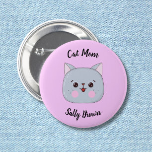 Cute Cat Face Cat Mum 6 Cm Round Badge
