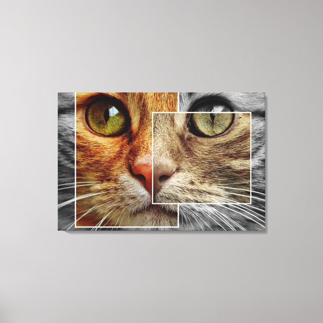 Cute Cat Face Collage Canvas Print (Front)