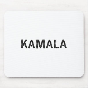 Cute Cat Face Kamala Letter Funny Design Mouse Pad