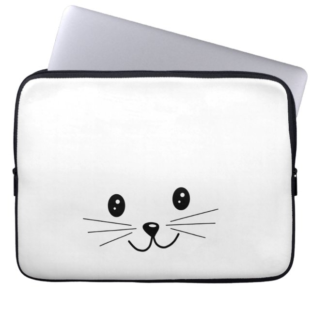Cute Cat Face. Laptop Sleeve (Front)