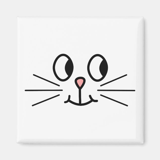 Cute Cat Face. Magnet (Front)