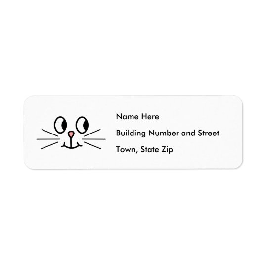 Cute Cat Face. Return Address Label