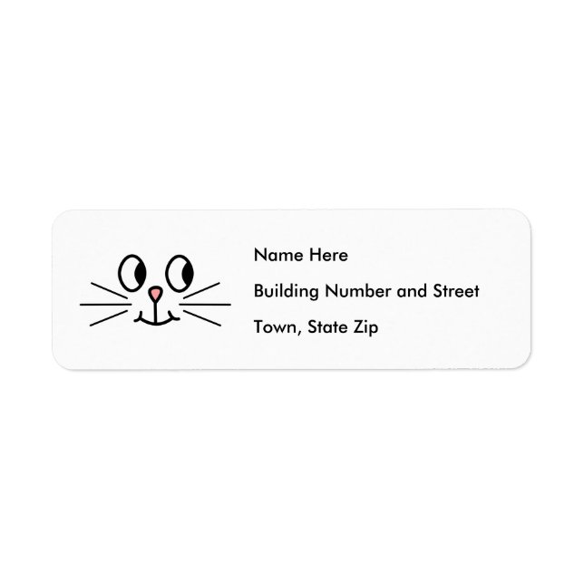 Cute Cat Face. Return Address Label (Front)