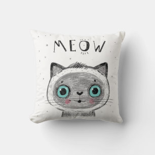 Cute Cat Face - You are magical MEOW Cushion