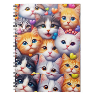 Cute Cat Faces Siral Notebook