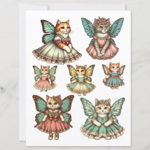 Cute Cat Fairy paper dolls fairytale fantasy art