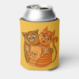 Cute Cat Family custom name & colour can cooler