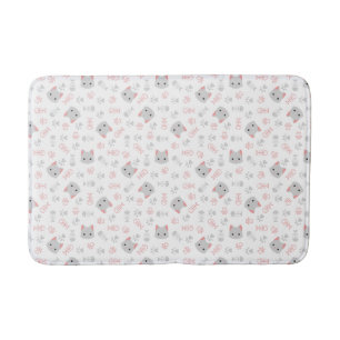 Cute Cat & Fish Bones Bath Mat