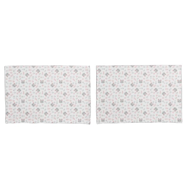 Cute Cat & Fish Bones Pillowcase (Front-Set)