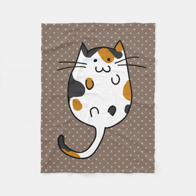 Cute Cat Fleece Blanket (Front)