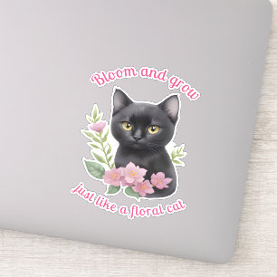 Cute Cat Floral Design Bloom and Grow