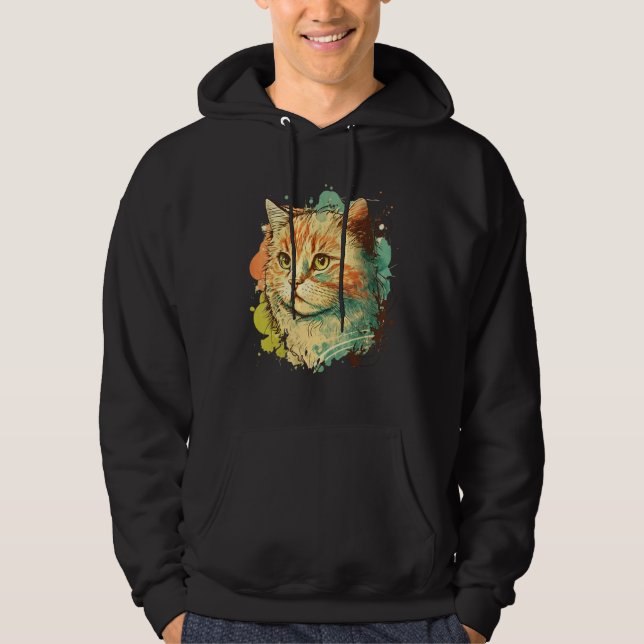 Cute Cat for kitten  Colorful Kitty Hoodie (Front)