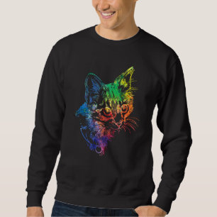 Cute Cat For Kitten Colourful Kitty Adoption Sweatshirt