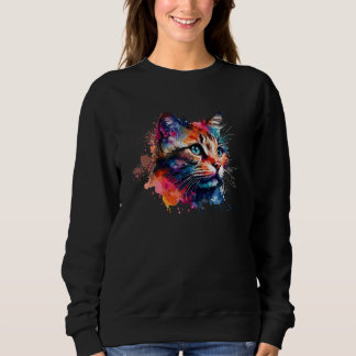 Cute Cat for kitten Colourful rainbow coloured  3 Sweatshirt
