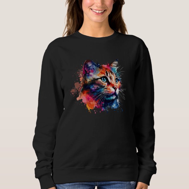 Cute Cat for kitten Colourful rainbow coloured  3 Sweatshirt (Front)