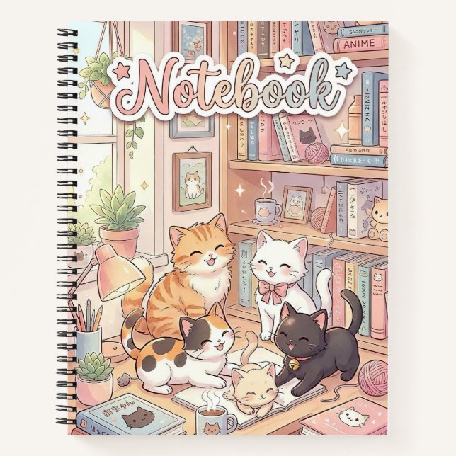 Cute Cat Friends Notebook (Front)