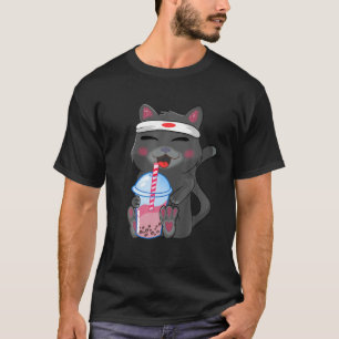Cute Cat ,Funny, Boba Bubble Tea, Anime, Japanese T-Shirt