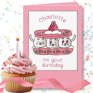 Cute Cat Funny Party Kitten Cartoon Birthday Card