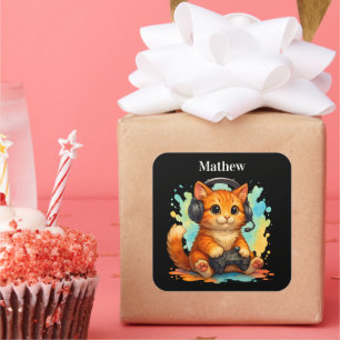 cute cat gamer gift Sticker