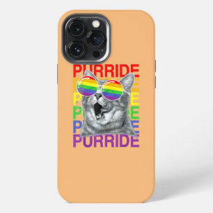 Cute Cat Gay Pride Month Flag Sunglasses LGBTQ iPhone 13 Pro Max Case