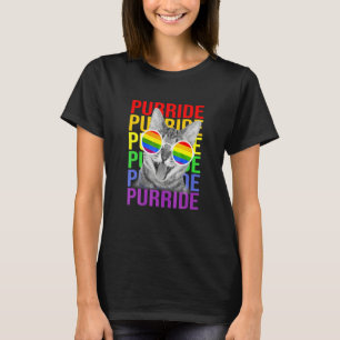 Cute Cat Gay Pride Rainbow Flag Sunglasses Lgb Q P T-Shirt