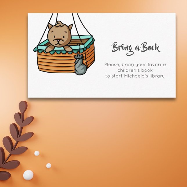 Cute Cat Gender Neutral Bring a Book Enclosure Card (Creator Uploaded)