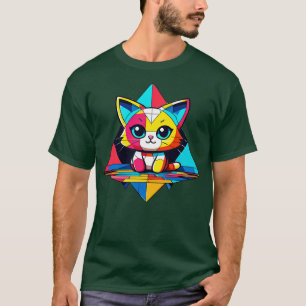 Cute Cat Geometric T-Shirt