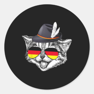 Cute Cat German Flag Pride Germany Festival Classic Round Sticker